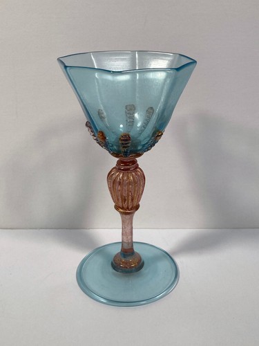 Vtg antique pink blue salviati - vtg,