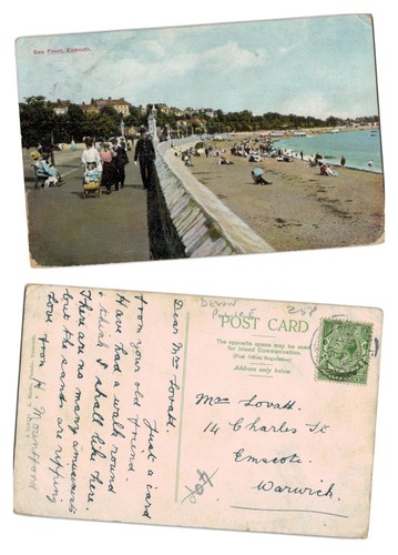 Postcard sea front - postcard, exmouth
