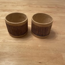 Set of 2 Mini Planters - Unusual Stripe Patterned Design , Used Condition