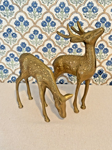 Vintage brass spotted deer - vintage,