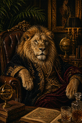 Lion study royal animal chair - animal,