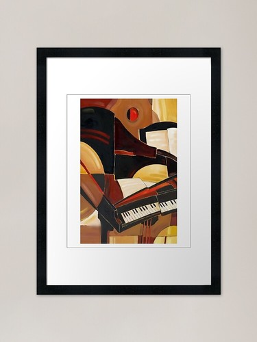 Piano painting framed art - framed,