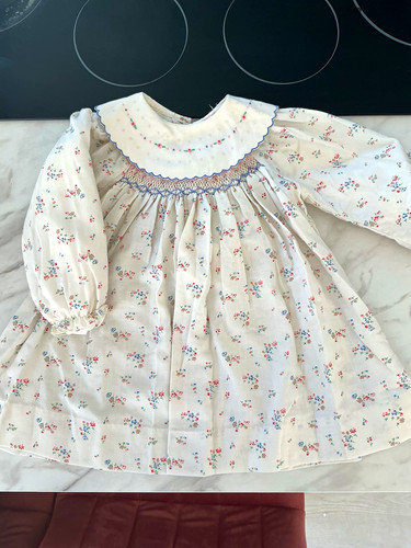 Girls vintage floral smocked - vintage,