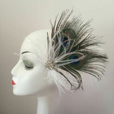 Ostrich Feather Fascinator Hair Clip Headband Gatsby Party Wedding Head Dress