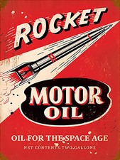 Rocket Motor Oil, Retro metal Sign/Plaque Wall vintage / Garage Gift