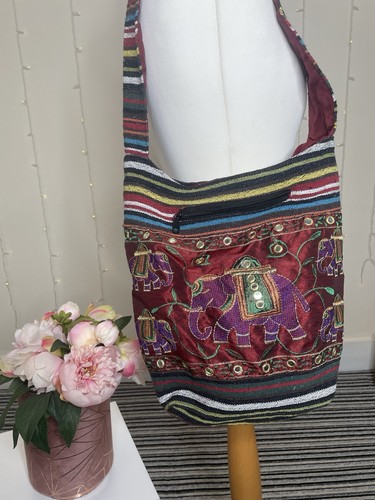 Colourful woven boho elephant - colourful,