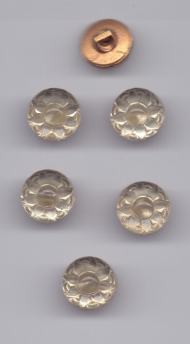 Glass vintage buttons clear - 6,