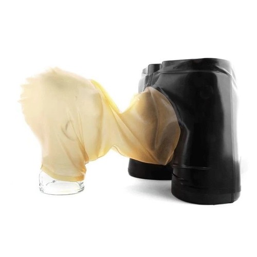 Black latex shorts and - shorts,