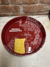 Birra Moretti Metal Bar Serving Tray • Red Italian Beer Drinks Tray  Pub Barware