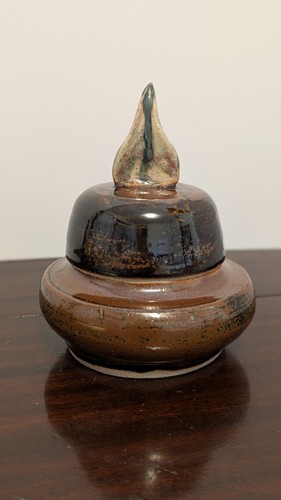 Signed studio pottery covered - signed,