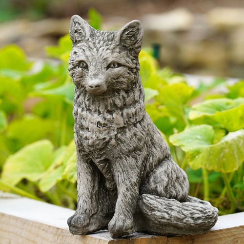 Fox stone statue outdoor - stone,
