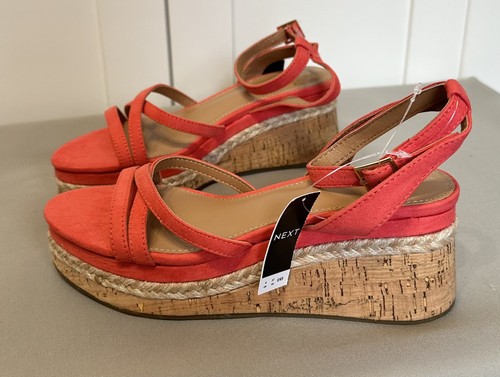 Wedge sandals coral red size - wedge, 4