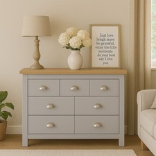 Grey Sideboard Cabinet Oak Top