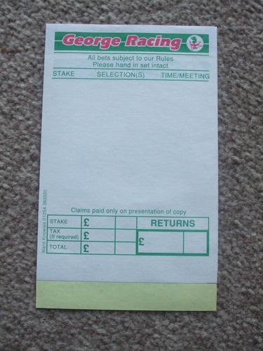 Unused betting slip george - unused,