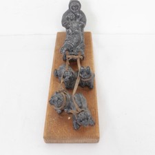 Al Wolf Canada Dog Sled With Seal Sculpture Wooden Base