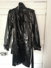 Very Shiny Black PVC Big Softy Raincoat Womens Size L
