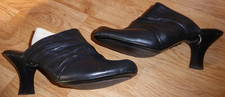 Euro Soft By Sofft BLACK Heeled Leather slip on shoes UK Size 8 EU 42 EX DISPLAY