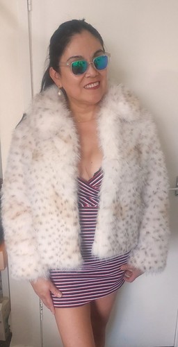 Faux fur leopard snow - fur,