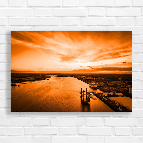Stunning sunset city skyline - sunset,