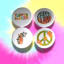 Set of 4 Hippie Peace Love