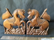 Vintage pair of hand-carved
