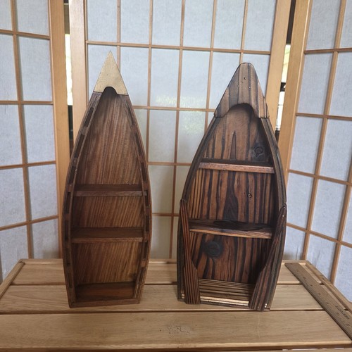 Vtg wood row boat - wood, wall