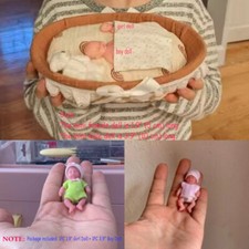 COSDOLL 2PCS/Set Mini Full Body Silicone Baby Doll 1.9-3.9 inch Reborn Baby Doll
