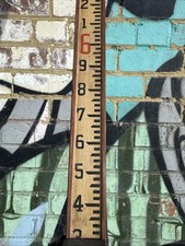 ANTIQUE VINTAGE SURVEYORS WOODEN TELESCOPIC MEASURE STICK RULE STAFF  