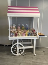 Pink And White Wooden Candy Cart