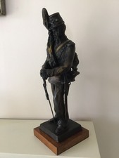 ANTIQUE BRONZE STATUE OF A FRENCH 3rd DRAGOON REGMT SOLDIER BY AUGUSTE POITEVIN.