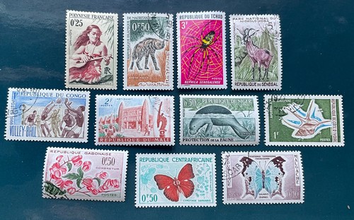 French colonies postage stamps - postage,