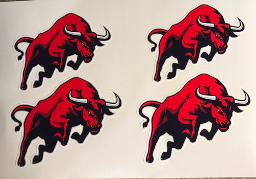 Jumping red bull - red, laminated