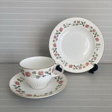 WEDGWOOD INDIA ROSE BONE CHINA CUP - SAUCER - SIDE PLATE