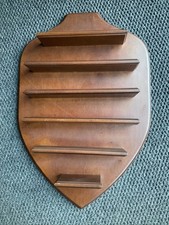 Unique Shield-like Shape Wooden Wall Hanging Curio Shelf