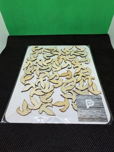 50x wooden bird shapes - wooden, laser