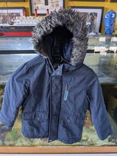 Boys navy winter parka jacket - parka,