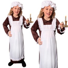 GIRLS POOR VICTORIAN COSTUME SCHOOL BOOK DAY KIDS HISTORICAL TUDOR FANCY DRESS 