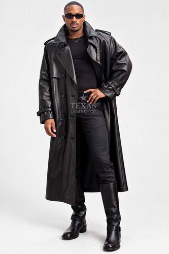 Men black lambskin - lambskin, leather