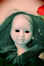 halloween doll scary haunted decoration prop on chair