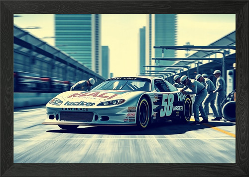 Nascar stock car pit framed - stock,