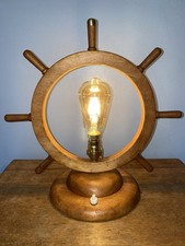 Wooden Ships Wheel Lamp Vintage Antique Novelty Original Rare