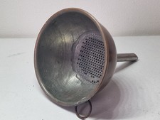 ANTIQUE COPPER FILTER FUNNEL BREWING BEER WINE TIN LINED c19th / 20th CENTURY 