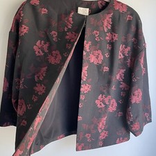 M&S UK 10 Jacket Black Red