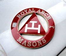 Large Royal Arch Mason Triple Tau Enamel badge symbolism Freemason Adhesive Back