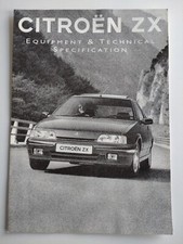 Citroen ZX Reflex Avantage Aura Furio Volcane 16V Tech Spec Equip Brochure 1993