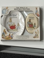 The Wirld of Beatrix Potter 1998 Vintage Ceramic Soap and Dish Set