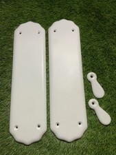 Pair Of Porcelain Door Finger Plates W/Escutcheons B804