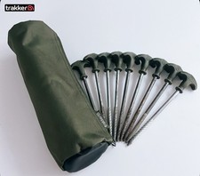 Trakker Tempest HD Zipped Peg Bag & 8” Bivvy T Peg Set (10 pack) | Carp Fishing