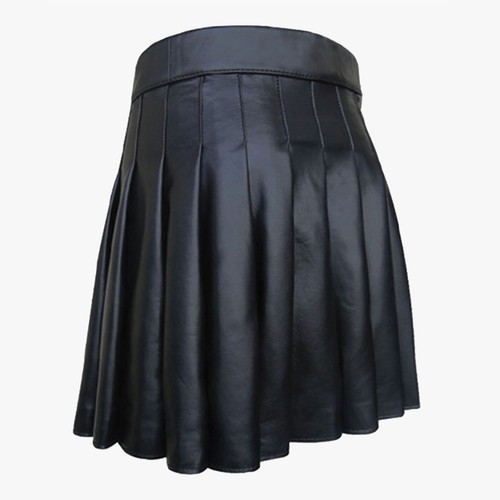 Men leather black - utility, kilt