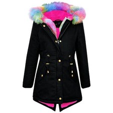 Kids Girls Rainbow Faux Fur